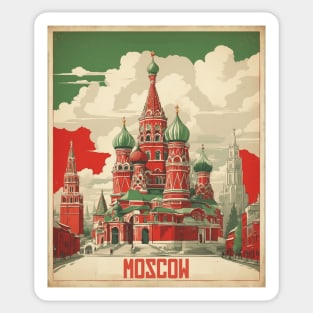 Moscow Russia Vintage Tourism Poster Sticker